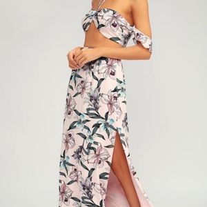 Floral Two Piece Maxi Skirt Set